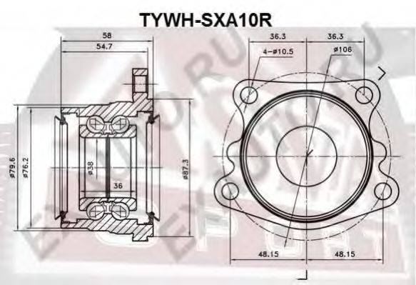 ASVA TYWHSXA10R Маточина колеса