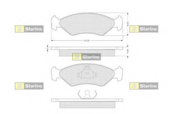 STARLINE BDS040 Комплект гальмівних колодок, дискове гальмо