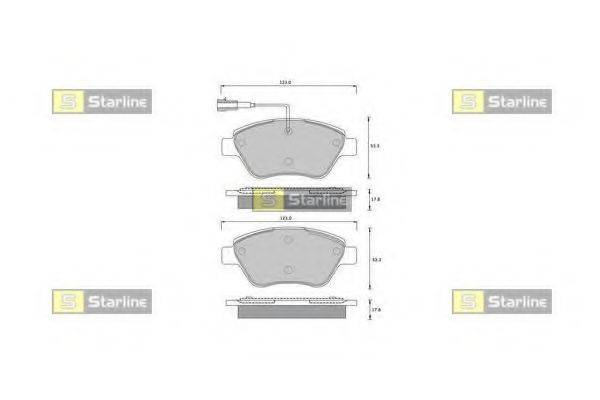 STARLINE BDS361 Комплект гальмівних колодок, дискове гальмо