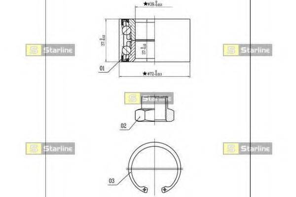 STARLINE LO01432 Комплект підшипника маточини колеса