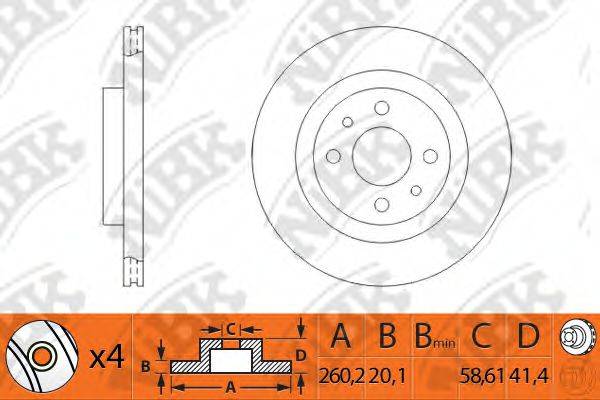 NIBK RN1124 гальмівний диск