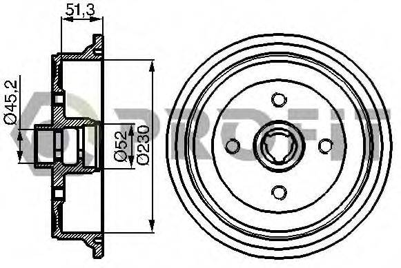 PROFIT 50200002 Гальмівний барабан