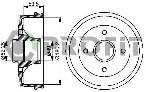 PROFIT 50200075 Гальмівний барабан