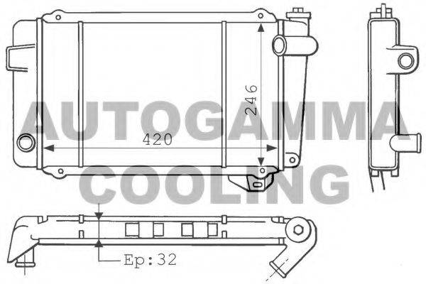 AUTOGAMMA 100821 Радіатор, охолодження двигуна