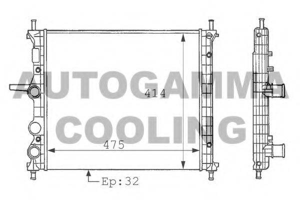 AUTOGAMMA 101166 Радіатор, охолодження двигуна