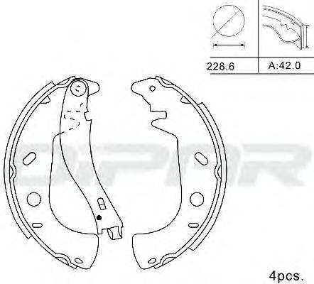 DITAS DPB1028 Комплект гальмівних колодок