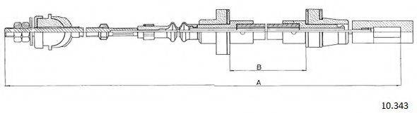 CABOR 10343 Трос, управління зчепленням