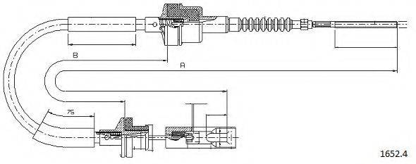 CABOR 16524 Трос, управління зчепленням