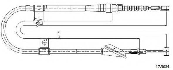 CABOR 175034 Трос, стоянкова гальмівна система