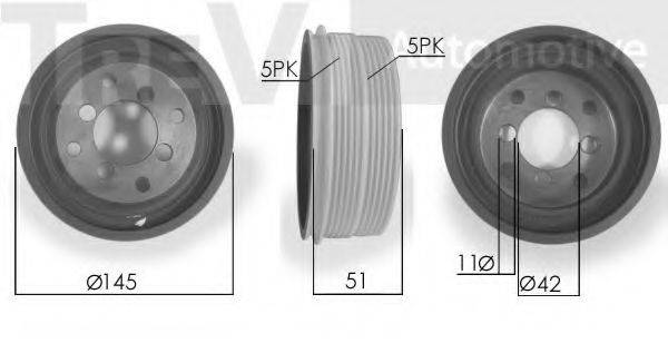 TREVI AUTOMOTIVE PC1200 Ремінний шків, колінчастий вал