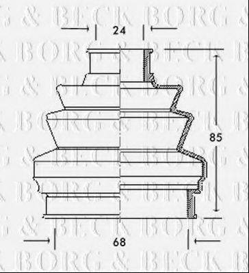 BORG & BECK BCB2042 Пильовик, приводний вал