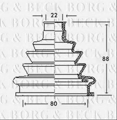 BORG & BECK BCB2219 Пильовик, приводний вал