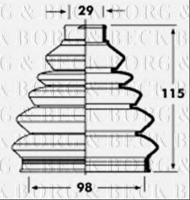 BORG & BECK BCB2354 Пильовик, приводний вал