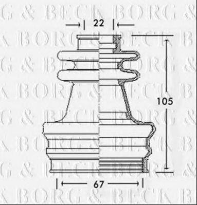 BORG & BECK BCB2417 Пильовик, приводний вал