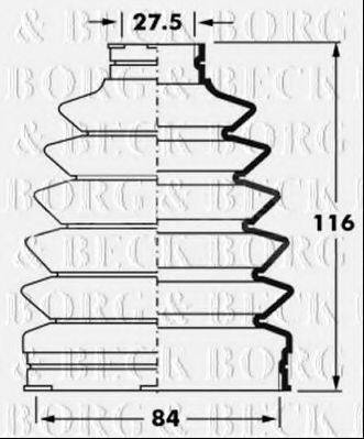 BORG & BECK BCB6017 Пильовик, приводний вал