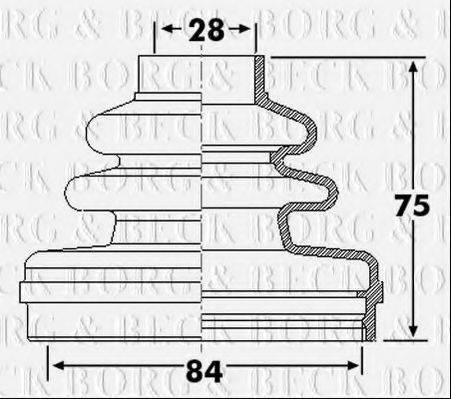 BORG & BECK BCB6296 Пильовик, приводний вал