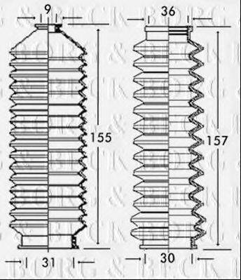 BORG & BECK BSG3133 Пильовик, рульове управління