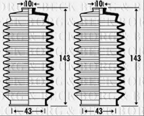 BORG & BECK BSG3374 Пильовик, рульове управління