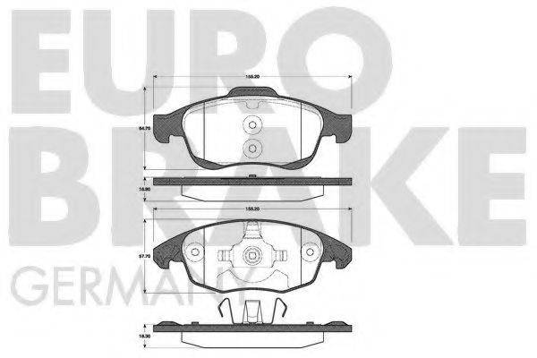 EUROBRAKE 5502221955 Комплект гальмівних колодок, дискове гальмо