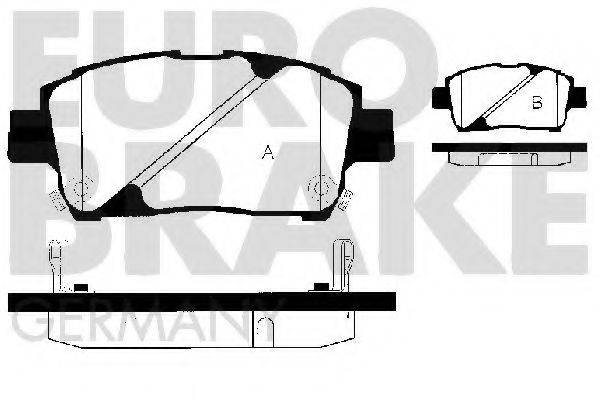 EUROBRAKE 5502224552 Комплект гальмівних колодок, дискове гальмо