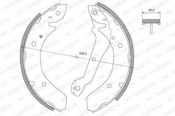 WEEN 1522177 Комплект гальмівних колодок