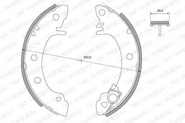 WEEN 1522342 Комплект гальмівних колодок