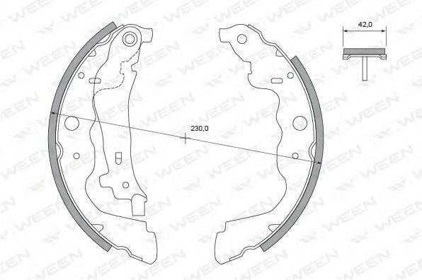 WEEN 1522502 Комплект гальмівних колодок
