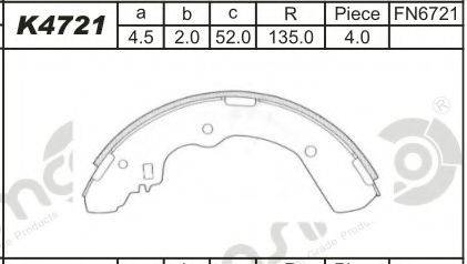 ASIMCO K4721 Комплект гальмівних колодок