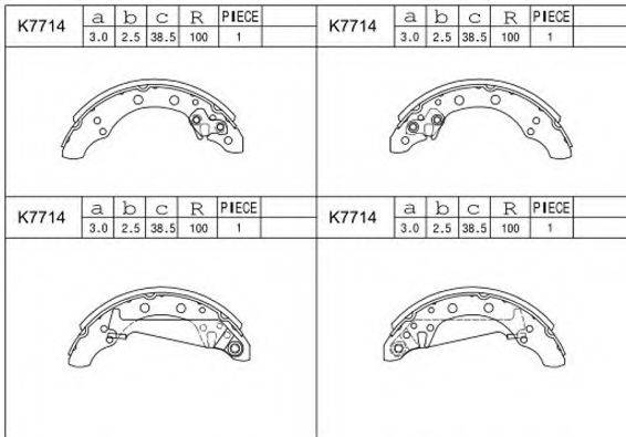ASIMCO K7714 Комплект гальмівних колодок