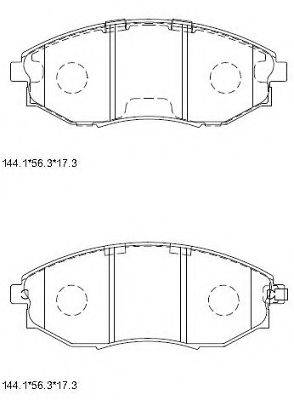 ASIMCO KD3735F Комплект гальмівних колодок, дискове гальмо