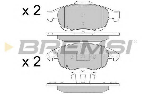 BREMSI BP3329 Комплект гальмівних колодок, дискове гальмо