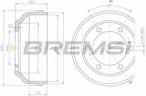 BREMSI DR5625 Гальмівний барабан