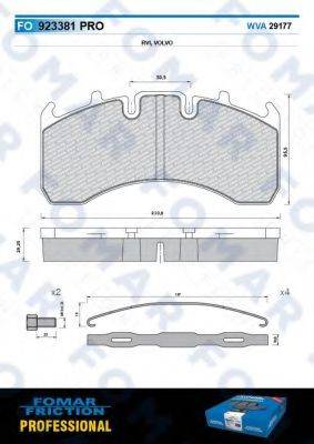 FOMAR FRICTION FO923381 Комплект гальмівних колодок, дискове гальмо