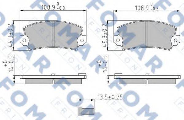 FOMAR FRICTION FO422687 Комплект гальмівних колодок, дискове гальмо