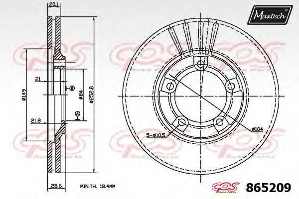 MAXTECH 8652090000 гальмівний диск