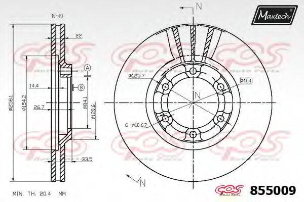 MAXTECH 8550090000 гальмівний диск