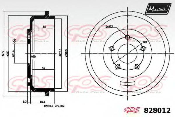 MAXTECH 8280120000 Гальмівний барабан