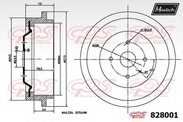 MAXTECH 8280010000 Гальмівний барабан