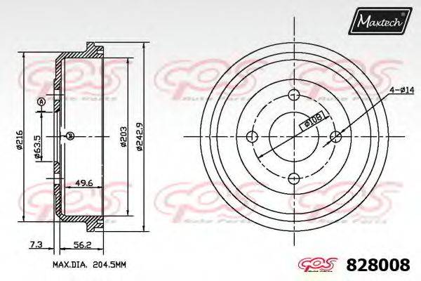 MAXTECH 8280080000 Гальмівний барабан