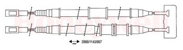 BENDIX 432115B Трос, стоянкова гальмівна система