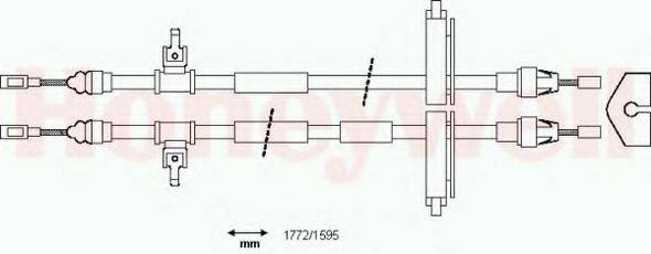 BENDIX 433147B Трос, стоянкова гальмівна система