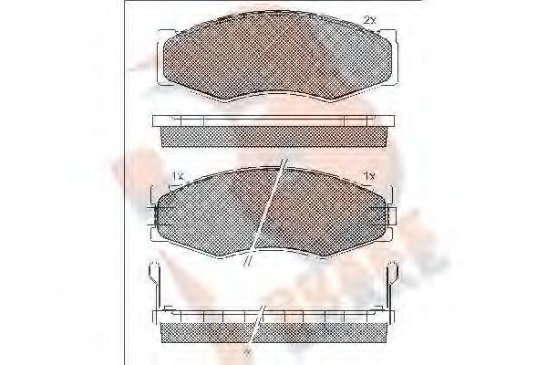 R BRAKE RB0518 Комплект гальмівних колодок, дискове гальмо