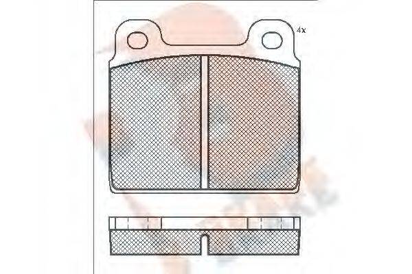 R BRAKE RB0020 Комплект гальмівних колодок, дискове гальмо