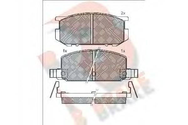 R BRAKE RB0348 Комплект гальмівних колодок, дискове гальмо