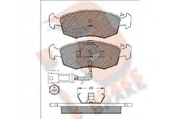 R BRAKE RB0475 Комплект гальмівних колодок, дискове гальмо