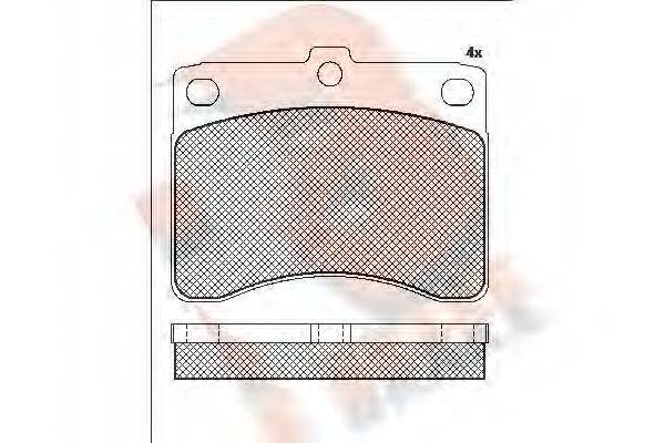 R BRAKE RB0725 Комплект гальмівних колодок, дискове гальмо