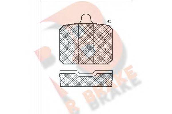 R BRAKE RB0737 Комплект гальмівних колодок, дискове гальмо