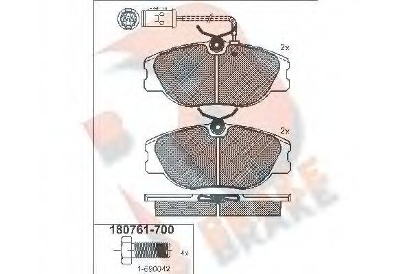 R BRAKE RB0761700 Комплект гальмівних колодок, дискове гальмо