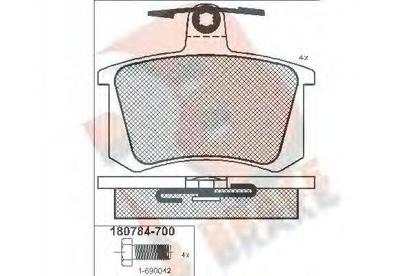 R BRAKE RB0784700 Комплект гальмівних колодок, дискове гальмо