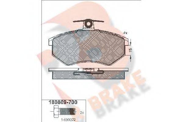 R BRAKE RB0809700 Комплект гальмівних колодок, дискове гальмо